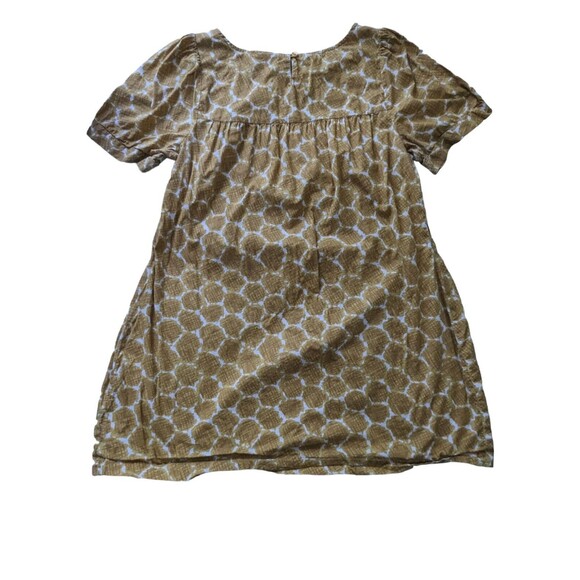 Mimi Maternity Gold White Ruffle Short Sleeve Cotton Scoop Neck Blouse Large Top - Picture 6 of 7